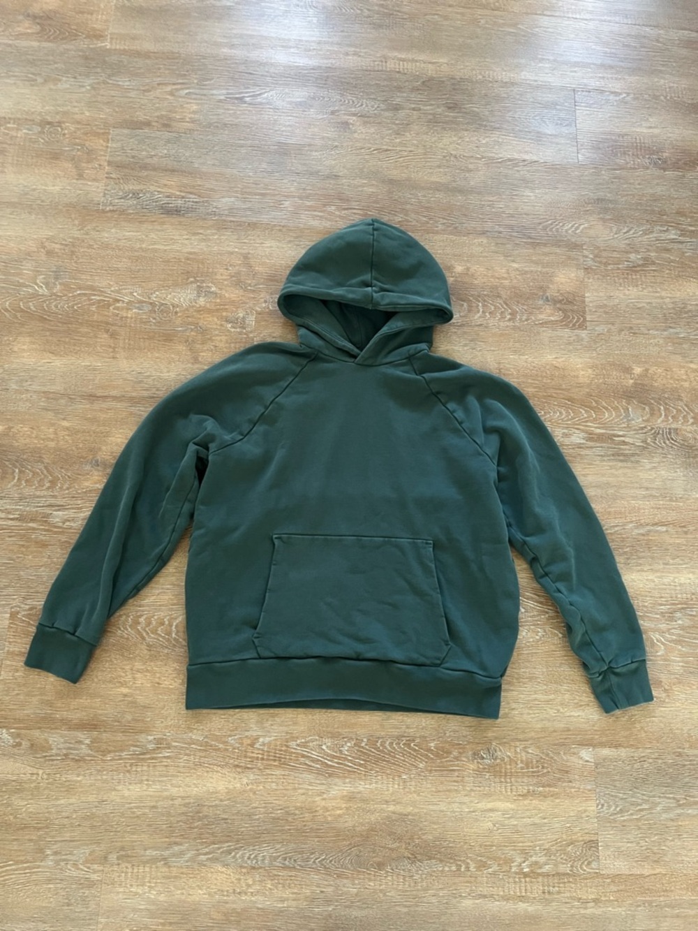 Everlane Organic Cotton Hoodie | Dark Green Pullover Sweatshirt | Size L